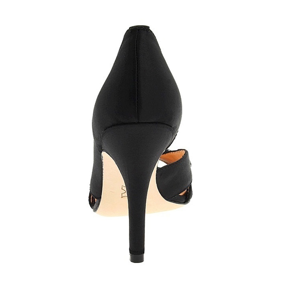 Pour La Victoire Jamison Black Satin Jeweled Heels - Picture 2 of 5